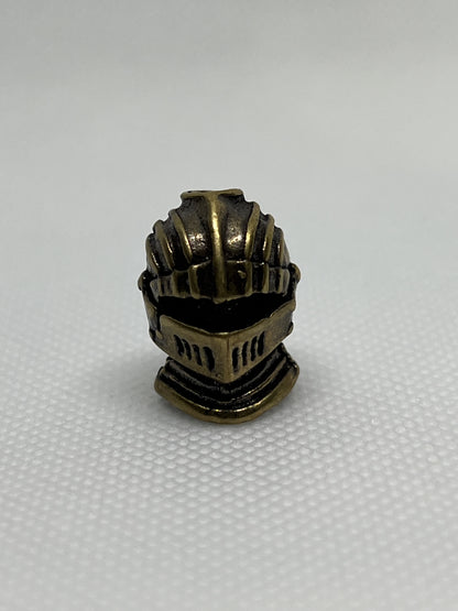 Brass Knight Helmet Lanyard Bead, EDC Paracord Bead.