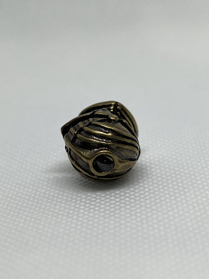 Brass Knight Helmet Lanyard Bead, EDC Paracord Bead.