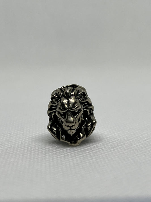 Brass Lion Lanyard Bead, EDC Paracord Bead.