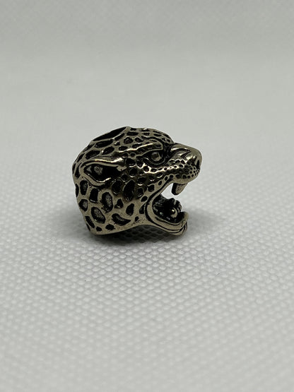 Brass Leopard Lanyard Bead, EDC Paracord Bead.