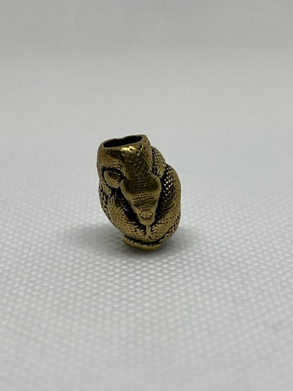 Brass Snake Barrel Lanyard Bead, EDC Paracord Bead