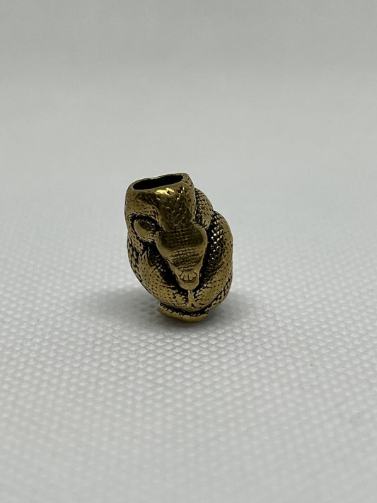 Brass Snake Barrel Lanyard Bead, EDC Paracord Bead