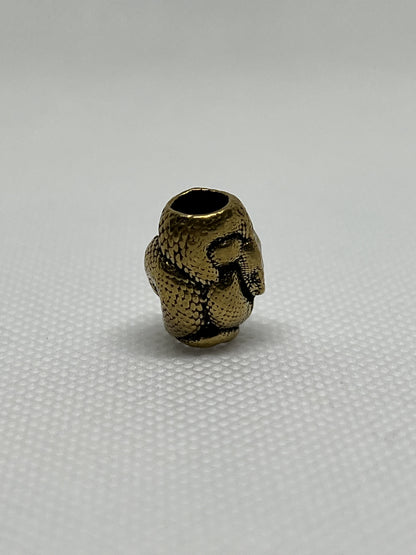 Brass Snake Barrel Lanyard Bead, EDC Paracord Bead
