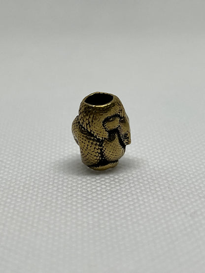 Brass Snake Barrel Lanyard Bead, EDC Paracord Bead