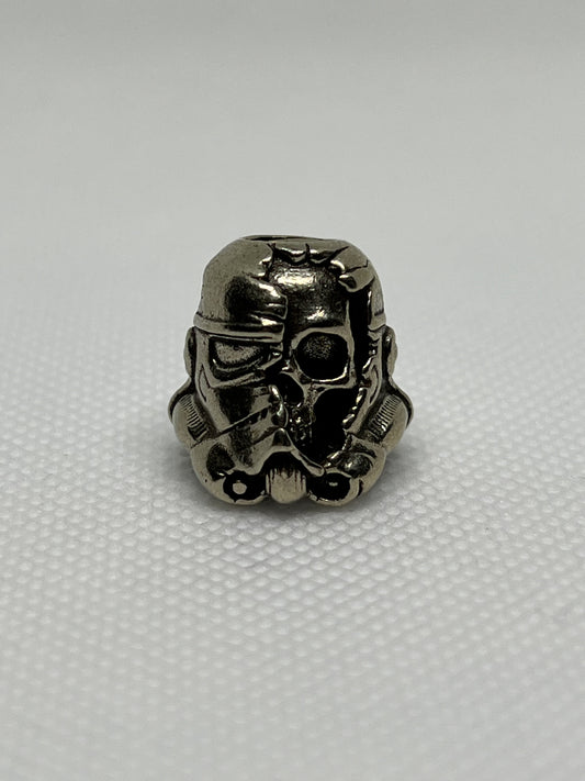 Copper Storm Trooper Death Mask Lanyard Bead, EDC Paracord Bead.