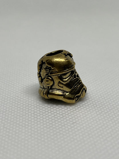 Copper Storm Trooper Death Mask Lanyard Bead, EDC Paracord Bead.