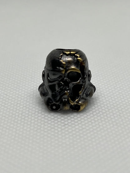 Copper Storm Trooper Death Mask Lanyard Bead, EDC Paracord Bead.