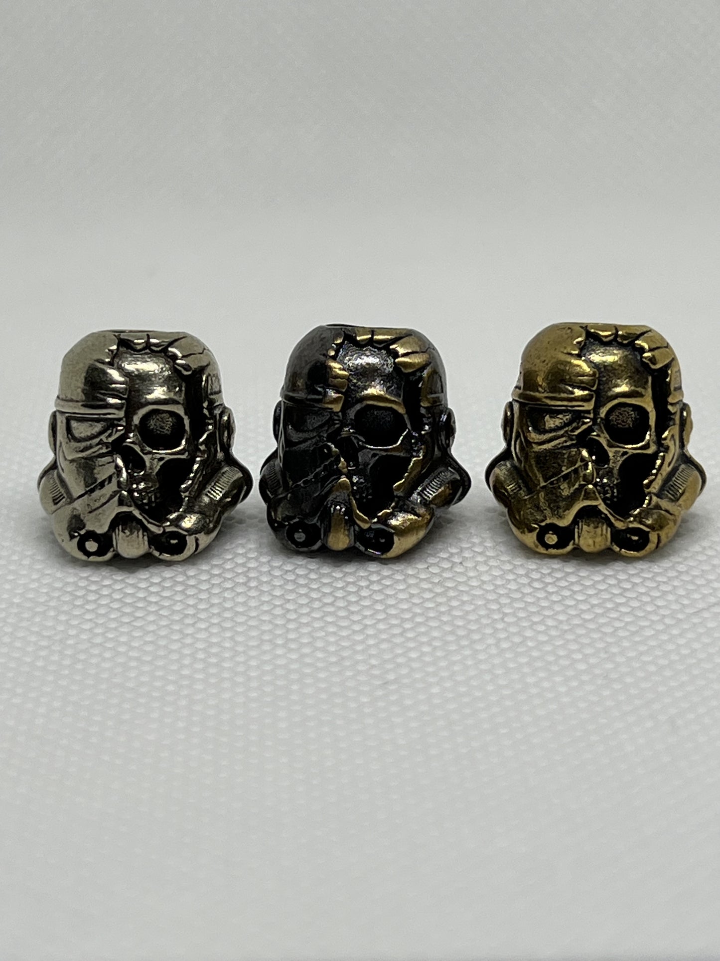Copper Storm Trooper Death Mask Lanyard Bead, EDC Paracord Bead.