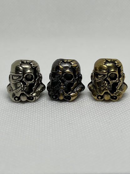 Copper Storm Trooper Death Mask Lanyard Bead, EDC Paracord Bead.
