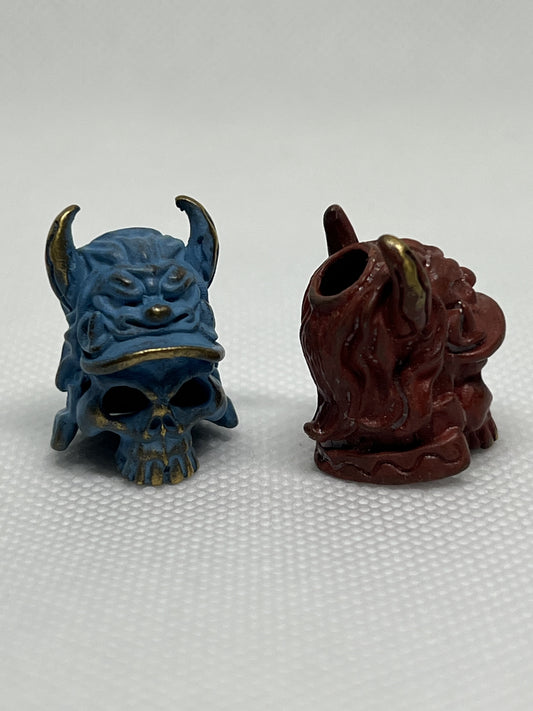 Brass Warrior Helmet Skull Lanyard Bead, EDC Paracord Bead.