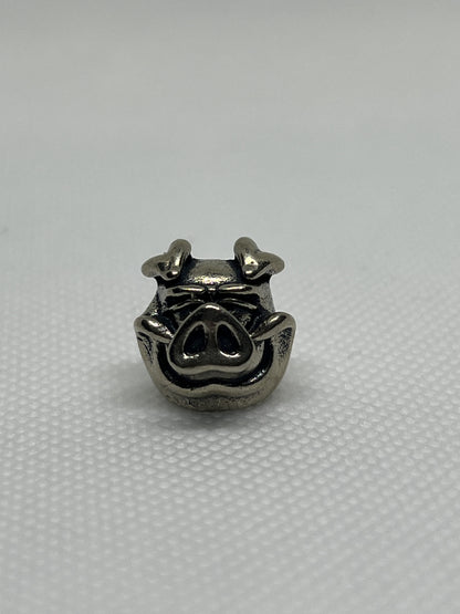 Smiling Pig Brass Lanyard Bead, EDC Paracord Bead.