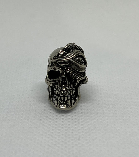 Brass Skull Parasitism Lanyard Bead, EDC Paracord Bead.