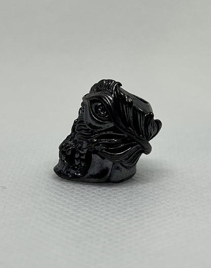 Brass Skull Parasitism Lanyard Bead, EDC Paracord Bead.