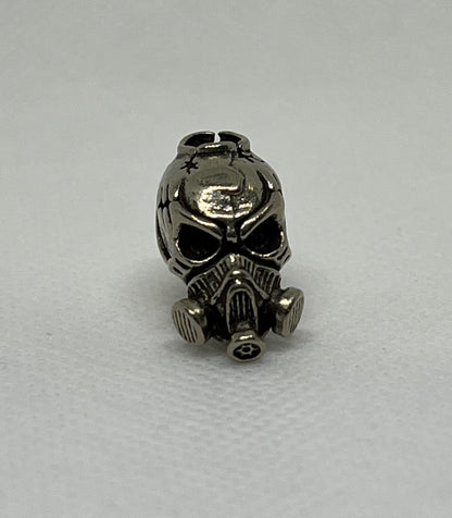 Brass Skull Gas Mask Lanyard Bead, EDC Paracord Bead.