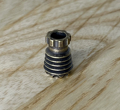 Brass String Column Shaped Lanyard Bead, EDC Paracord Bead.