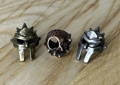 Zinc Alloy Spartan Helmet Lanyard Bead, EDC Paracord Bead.
